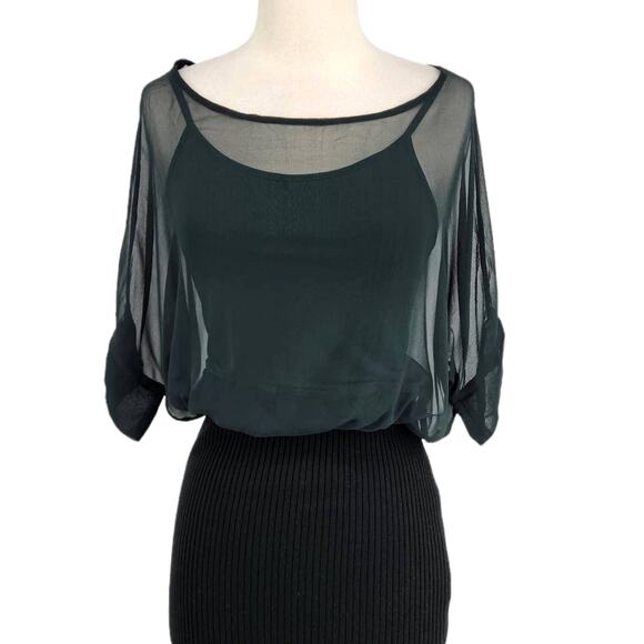 McGinn Slip Dress with Silk Sheer Top size Small - Picture 7 of 7